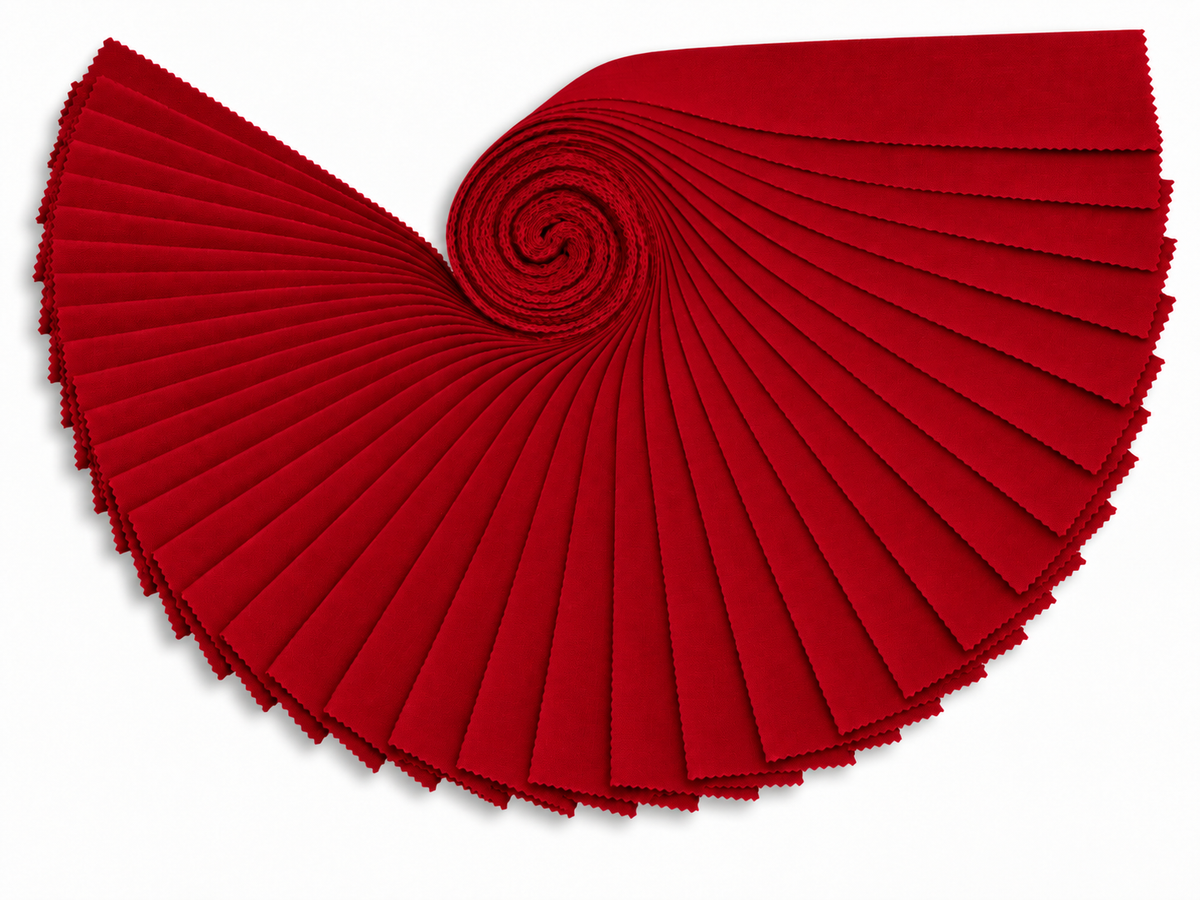 Choice Fabrics Supreme Solids Jelly Roll - Scarlet - 40 Strips