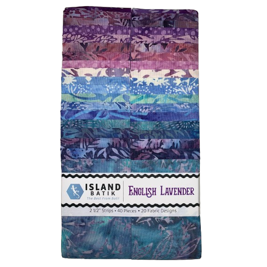 Island Batik - English Lavender - 20 Fabrics, 40 Total Strips