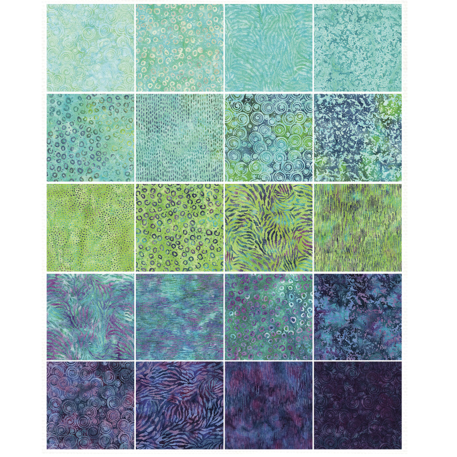 Island Batik - Essence - 20 Fabrics, 40 Total Strips