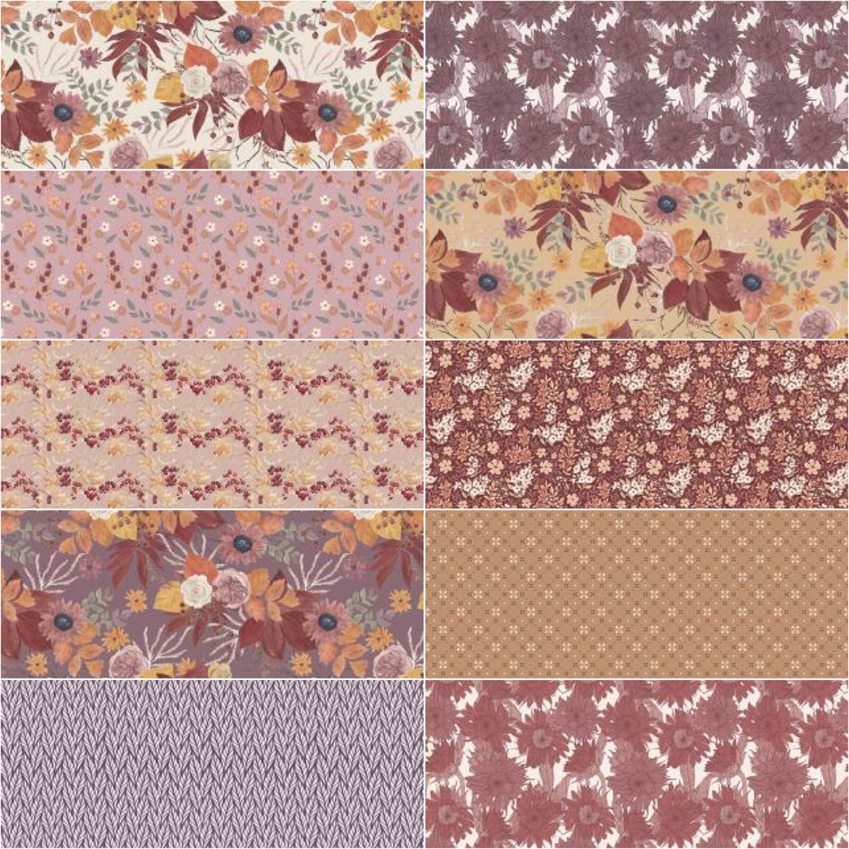 Riley Blake "Evening On The Prairie" Half-yard Bundle - 10 Fabrics, 5 Total Yards