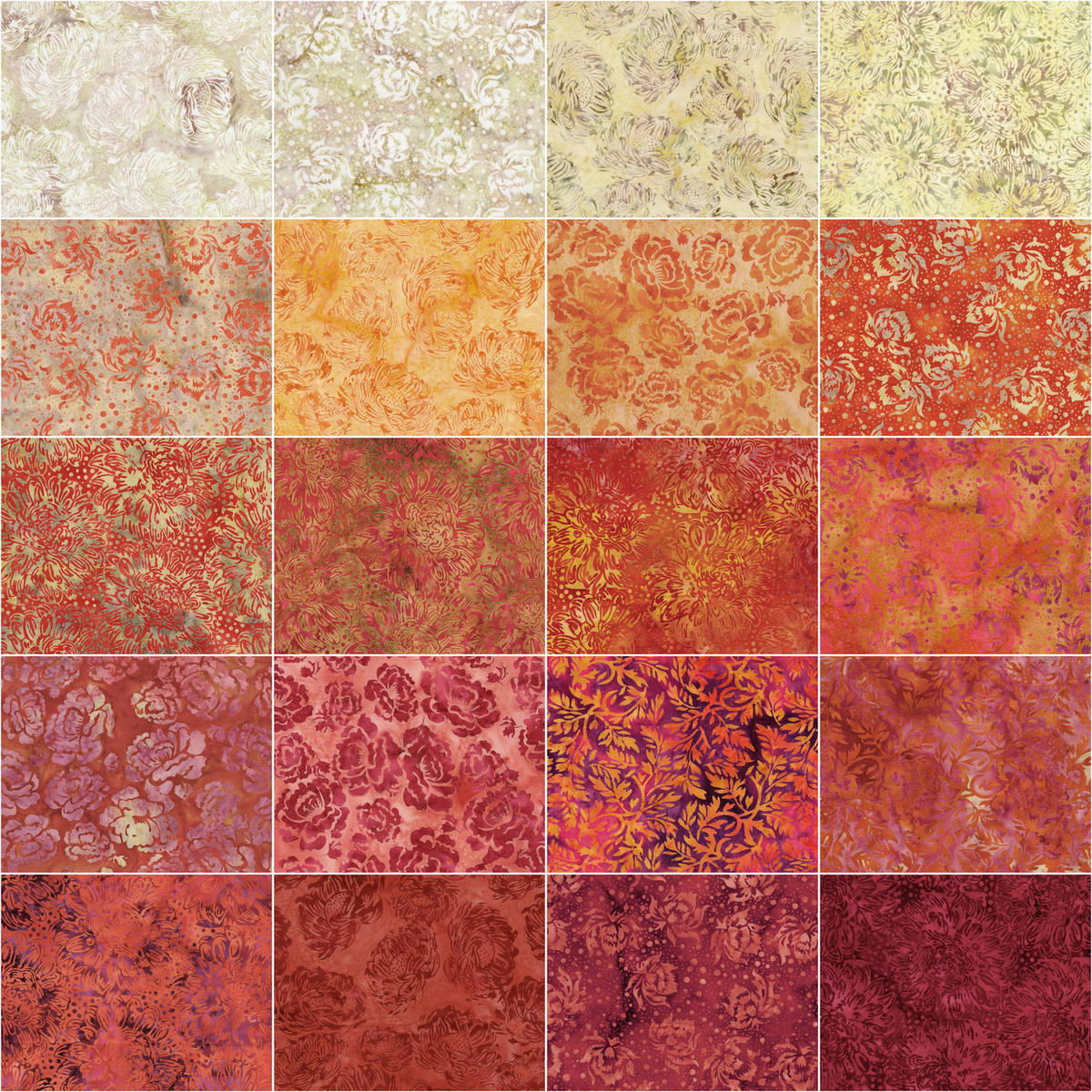 Island Batik - Everbloom - 20 Fabrics, 40 Total Strips