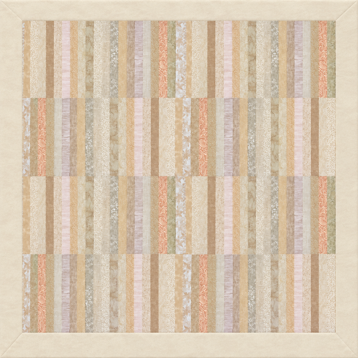 2.5" Jelly Roll Strips - June Doe Fabric Collections - Vanilla Cream - 40-Strip Pack