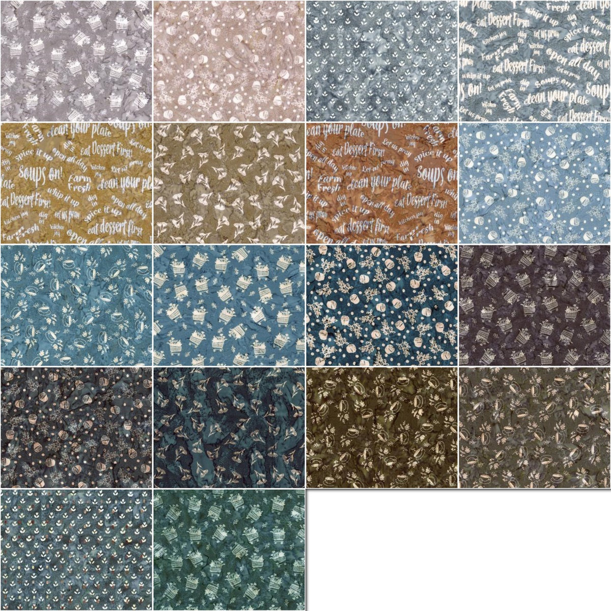 Riley Blake Farm To Table Expressions Batiks - 40 Strip Rolie Polie