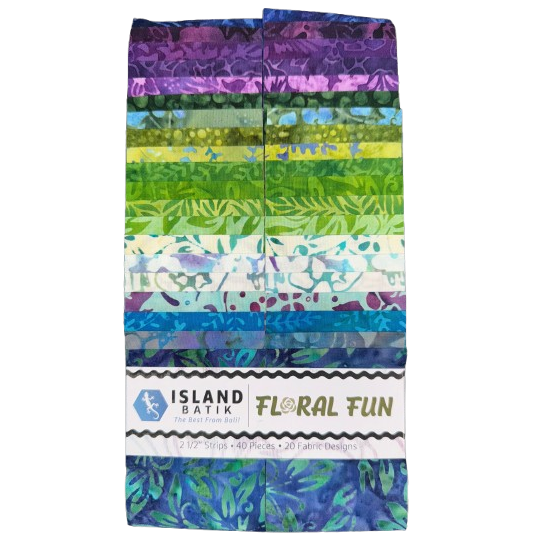 Island Batik - Floral Fun - 20 Fabrics, 40 Total Strips