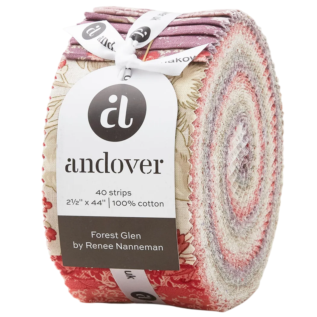 Andover/Makower UK - Forest Glen Double Scoops - 40 2.5" Strips/Jelly Roll