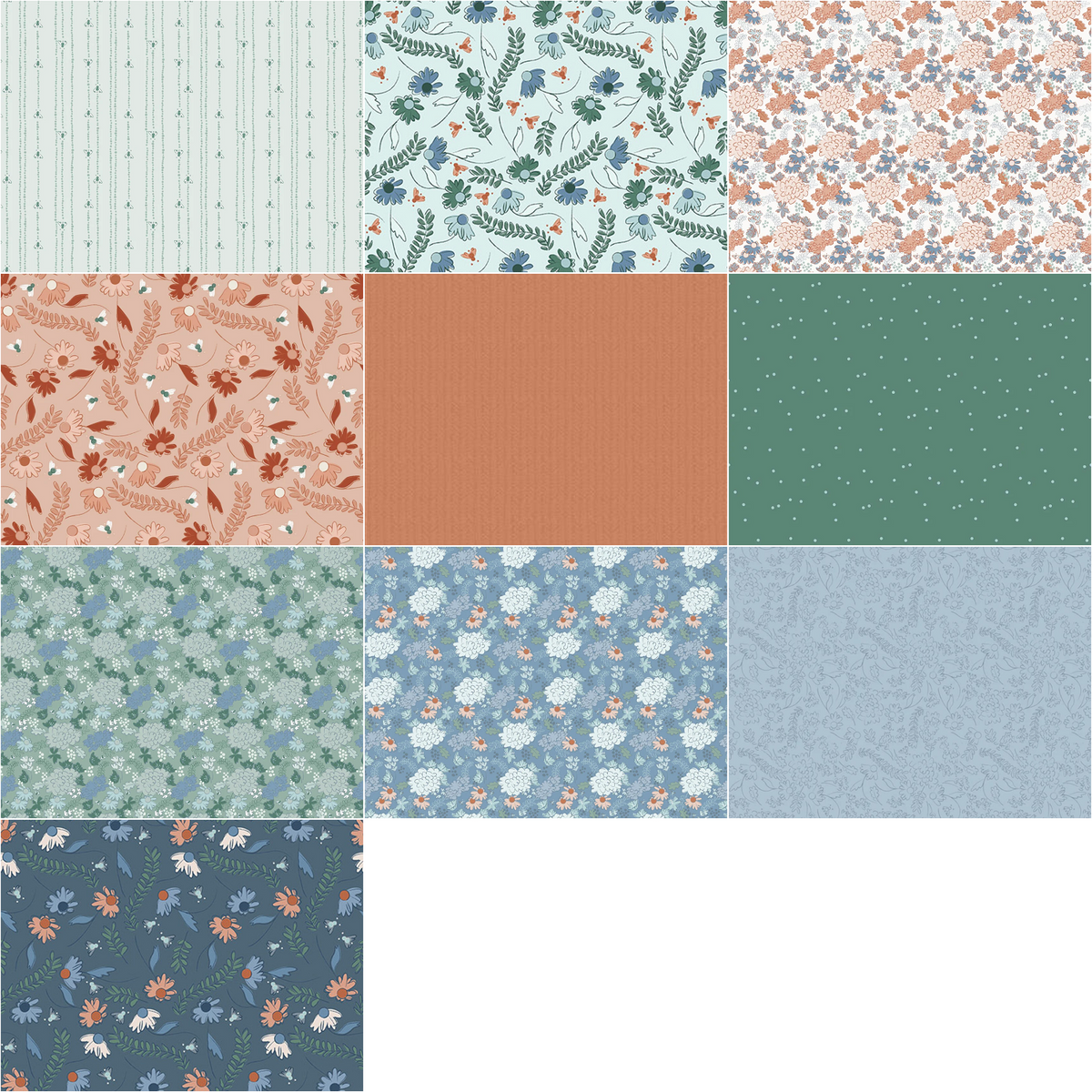Clothworks "Firefly" Half-yard Bundle - 10 Fabrics, 5 Total Yards