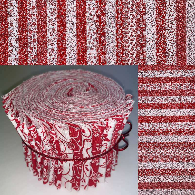 Fire & Ice (Red/White Prints) 2.5" Roll - 20 Total Strips