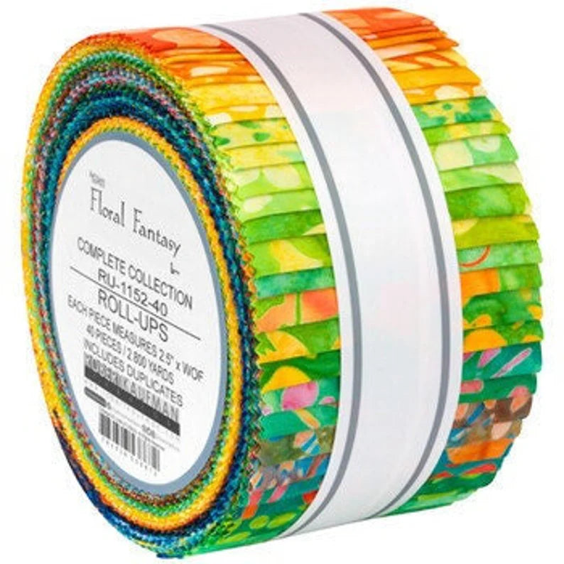 Robert Kaufman Artisan Batiks: Floral Fantasy Roll-up - 40 Total Strips