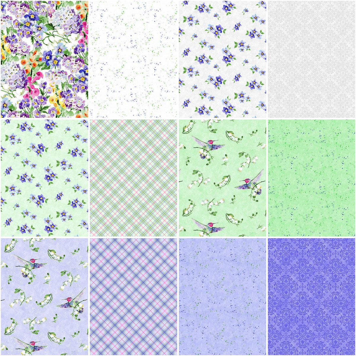 Wilmington Prints - 40 Karat Crystals - Floral Flutter