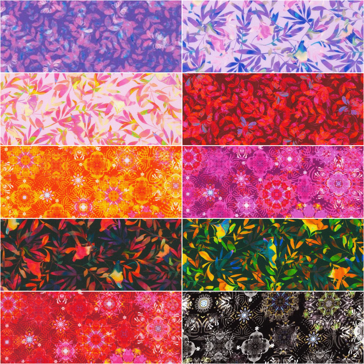 Robert Kaufman "Florence" By Christiane Marques Half-Yard Bundle - 10 Fabrics, 5 Total Yards