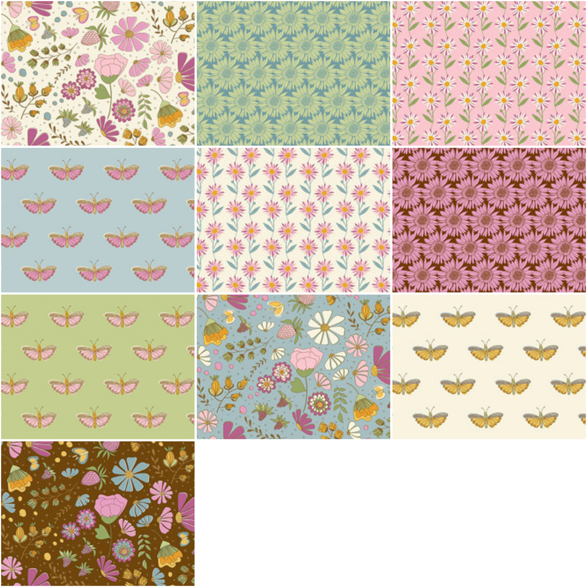 Andover "Flourish" Half-yard Bundle - 10 Fabrics, 5 Total Yards