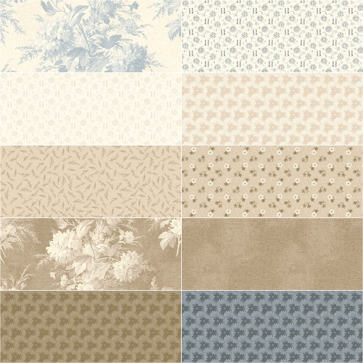 Marcus Fabrics "Franklin House" Half-yard Bundle - 10 Fabrics, 5 Total Yards