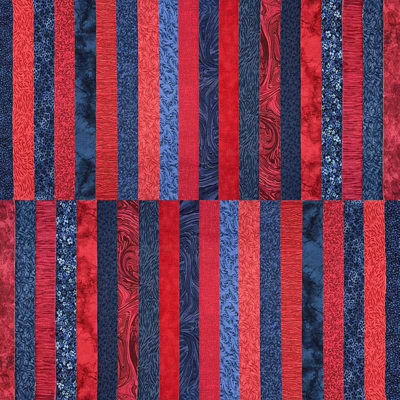 June Doe Fabric Collections - Freedom (Red/Navy) - 40-Strip Pack