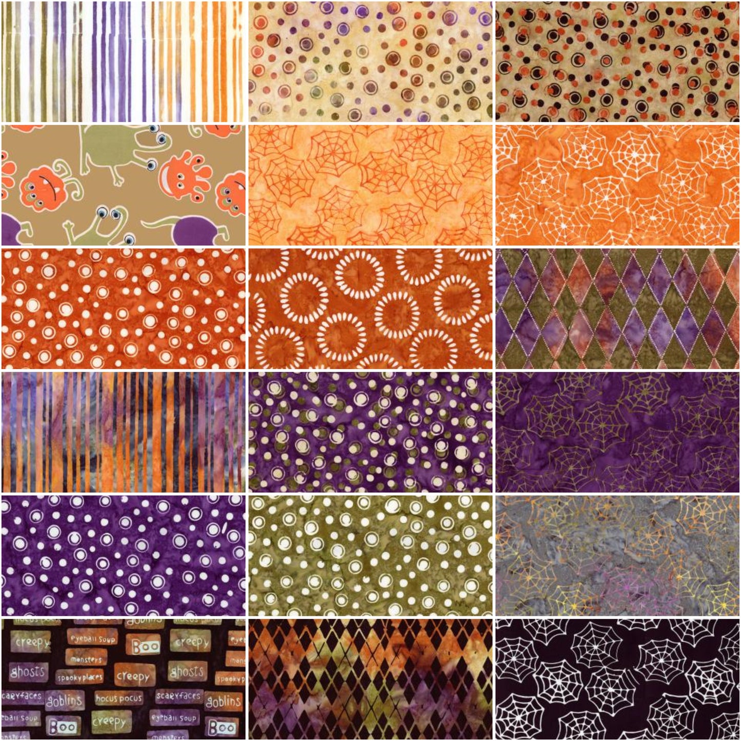 Riley Blake Fright This Way Expressions Batiks - 40 Strip Rolie Polie