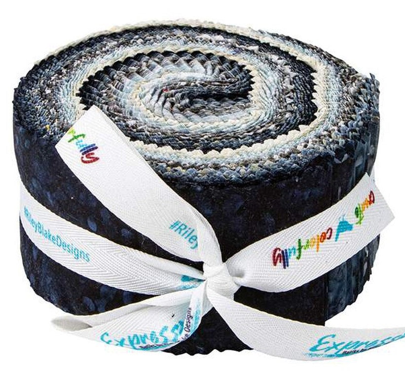 Riley Blake Frosty (Elementals Terrazzo) Batiks - 40 Strip Rolie Polie