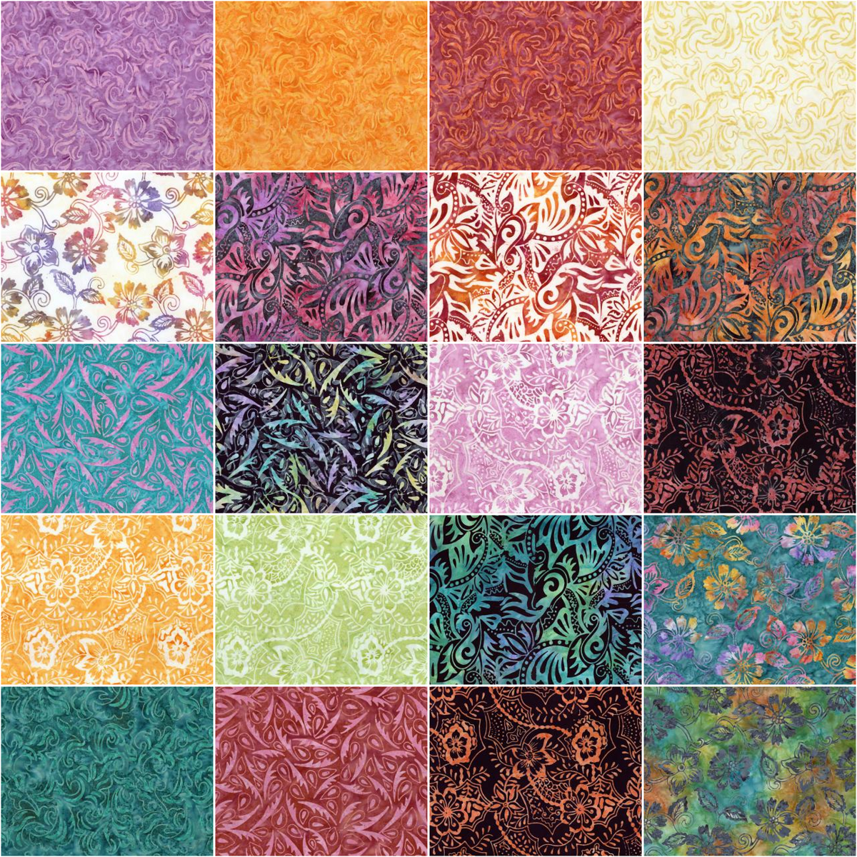 Riley Blake Garden Fresh Expressions Batiks - 40 Strip Rolie Polie