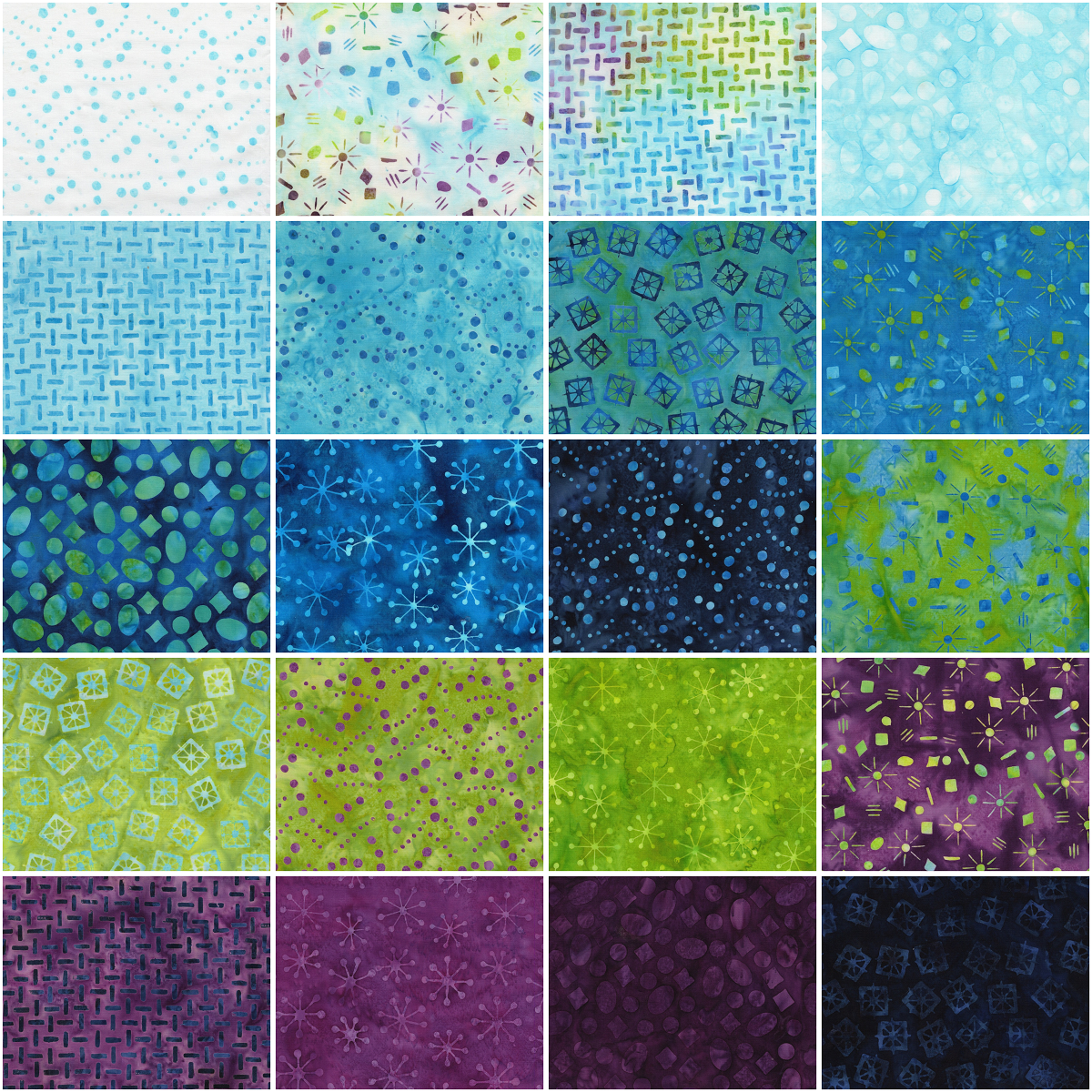 Island Batik - Garden Gate - 20 Fabrics, 40 Total Strips