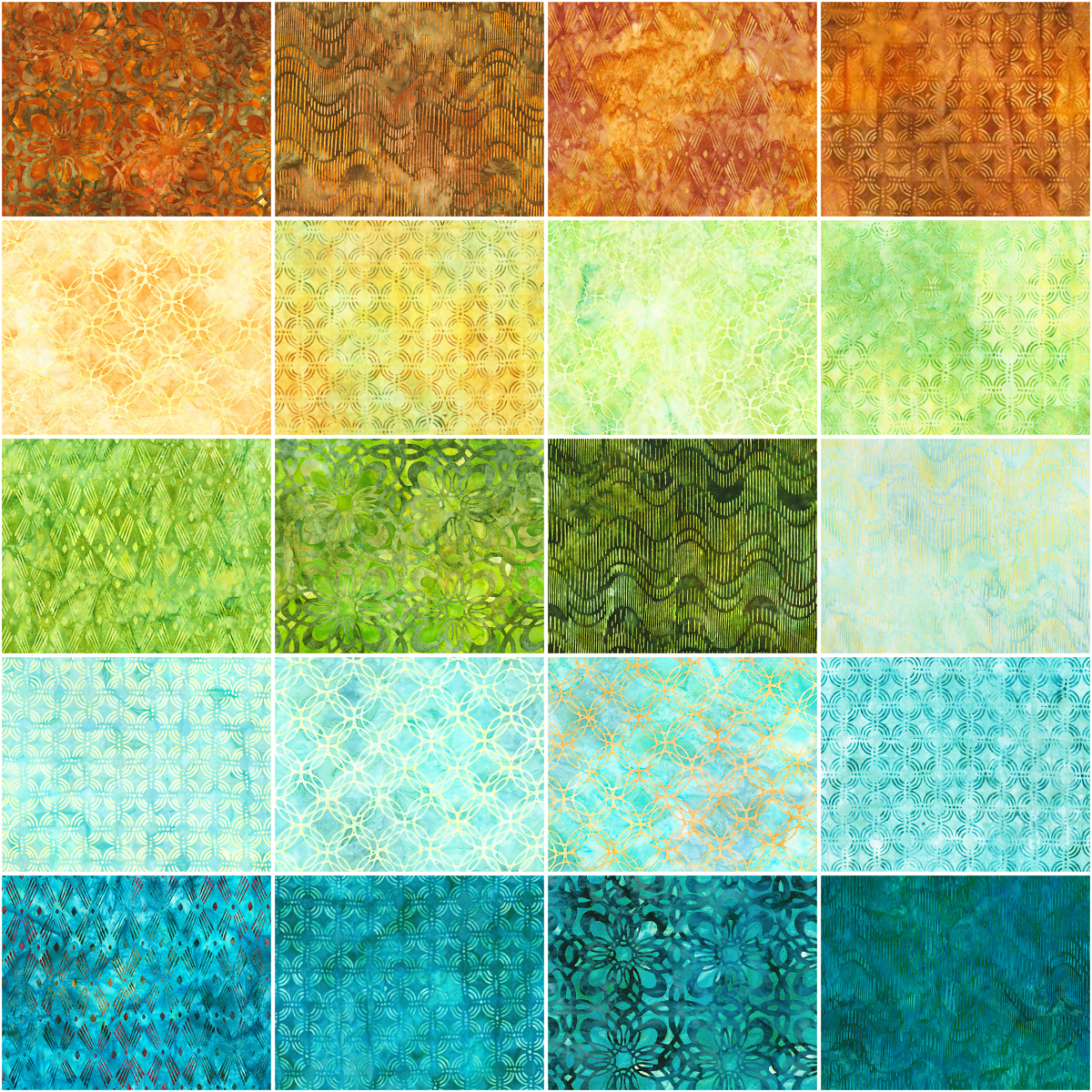 Robert Kaufman Artisan Batiks: Geo Earth Roll-up - 40 Total Strips