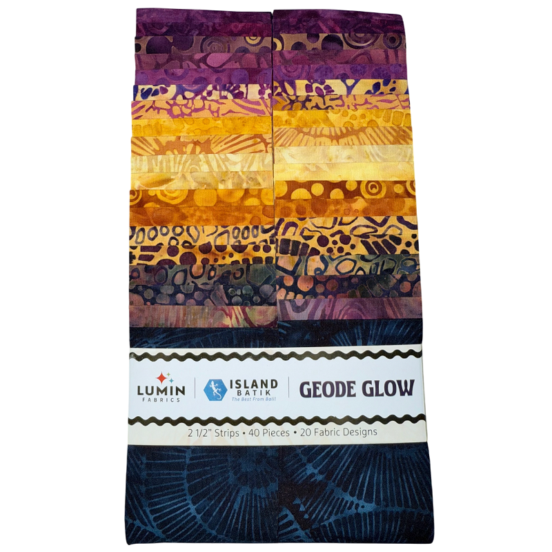 Island Batik - Geode Glow - 20 Fabrics, 40 Total Strips ...