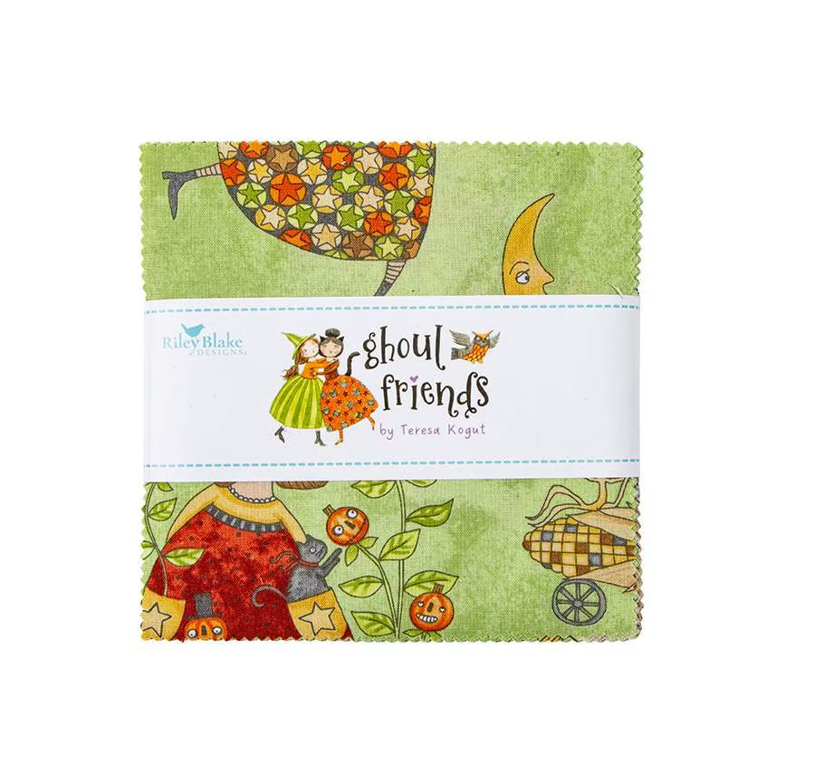 Charm Pack 5x5 Squares - Riley Blake Ghoul Friends 5-inch Stacker - 40 5" Squares