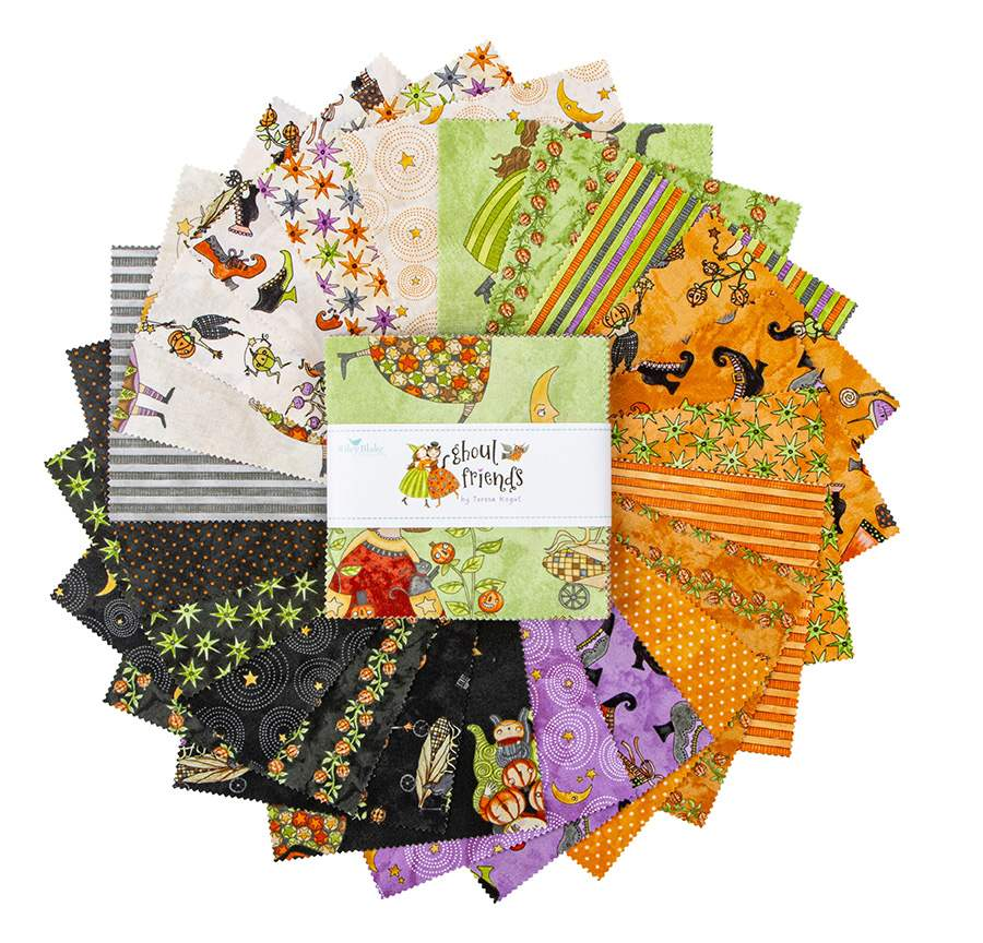 Charm Pack 5x5 Squares - Riley Blake Ghoul Friends 5-inch Stacker - 40 5" Squares