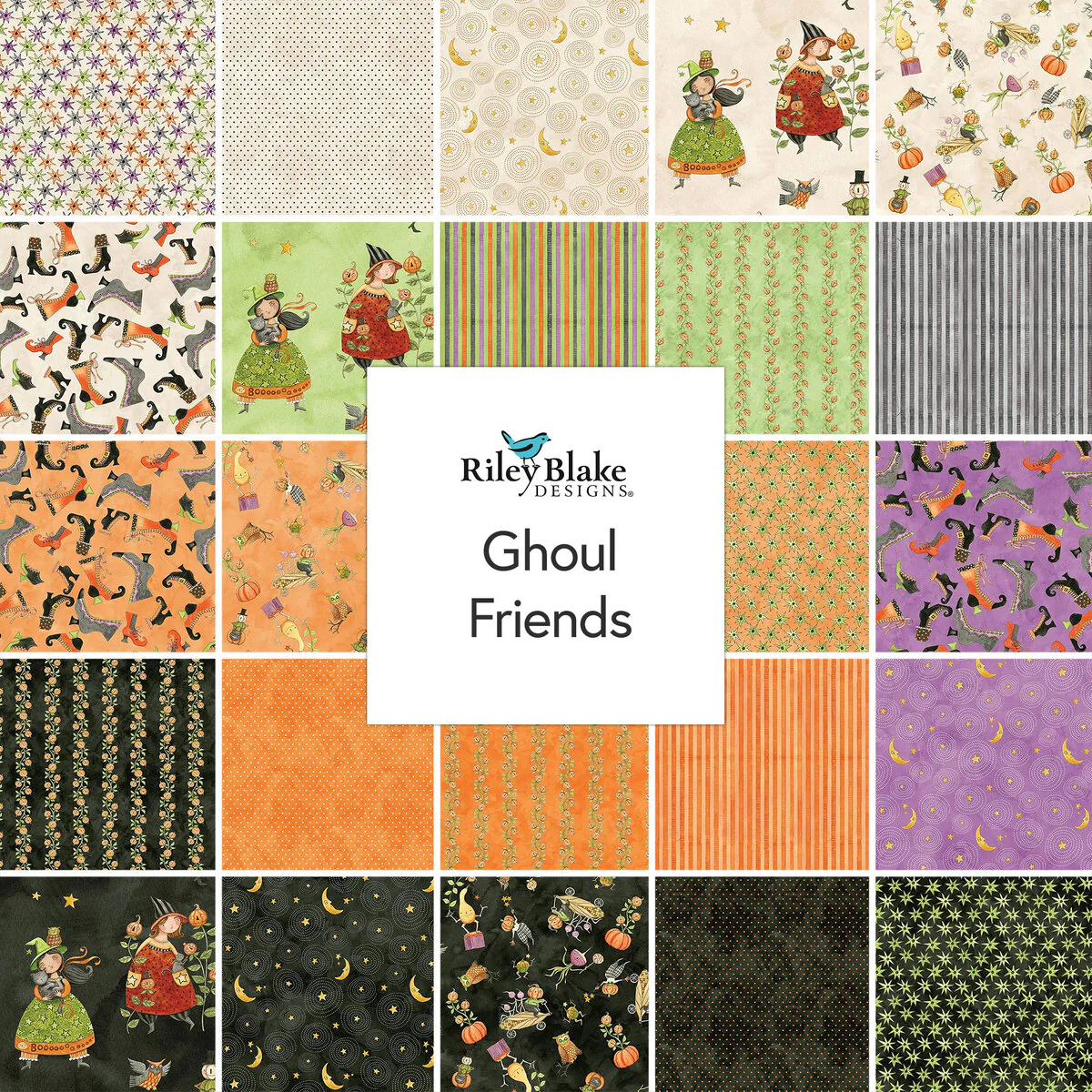 Riley Blake Ghoul Friends - 40 Strip Rolie Polie
