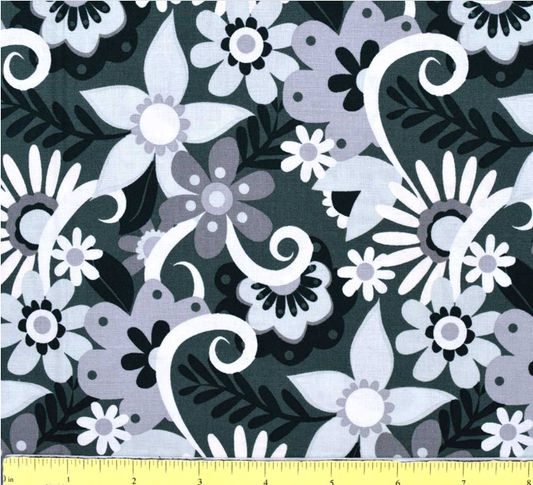 (5 yd) Clothworks Little Goldi Dark Teal Y3669-105