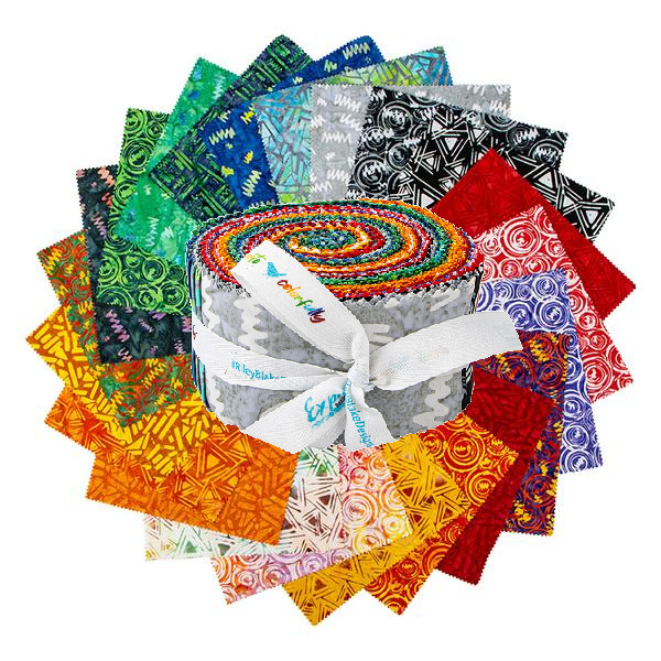 Riley Blake Good Vibrations Expressions Batiks - 40 Strip Rolie Polie