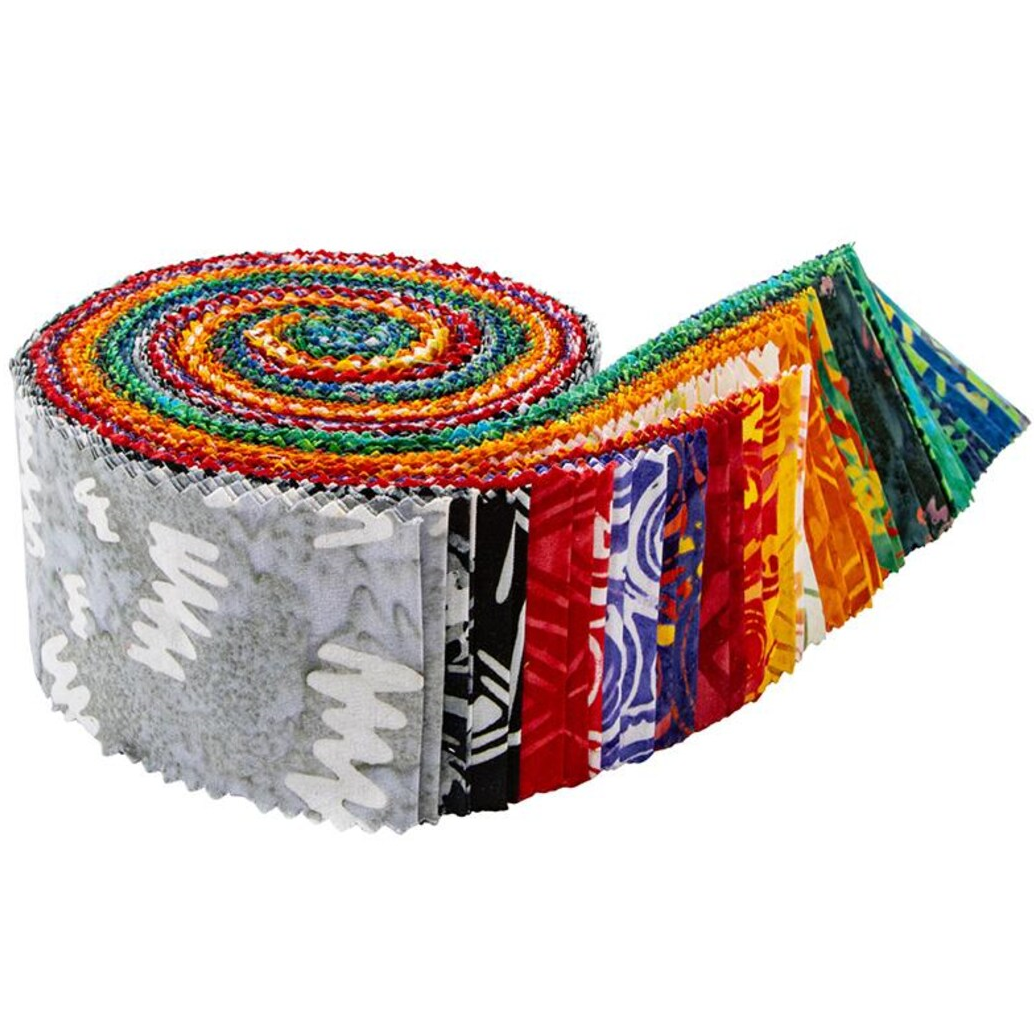 Riley Blake Good Vibrations Expressions Batiks - 40 Strip Rolie Polie