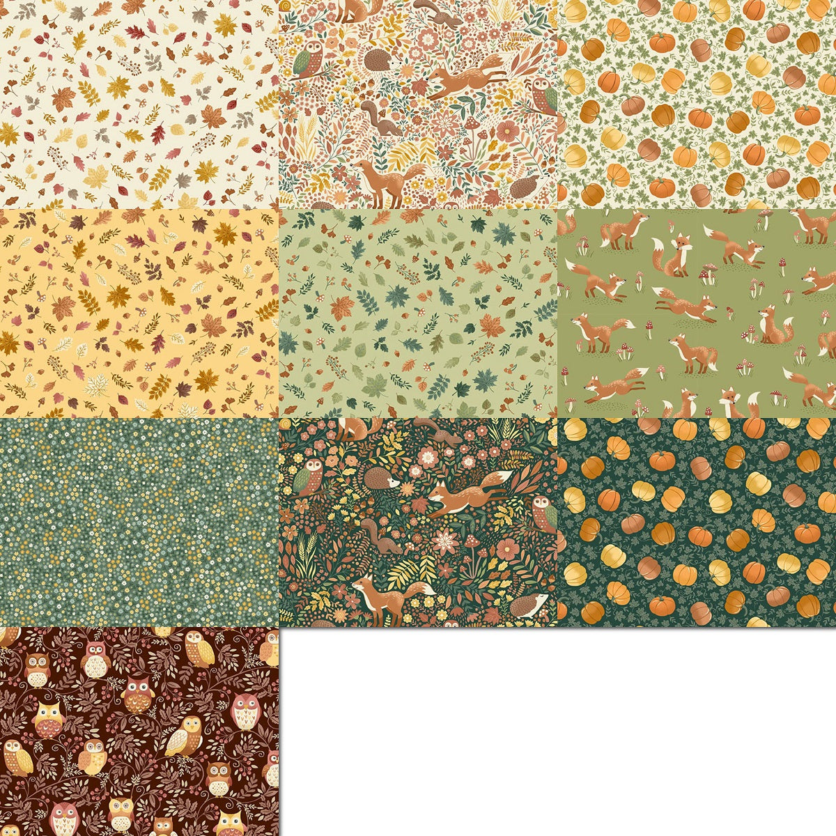 Andover "Hello Autumn" Half-yard Bundle - 10 Fabrics, 5 Total Yards