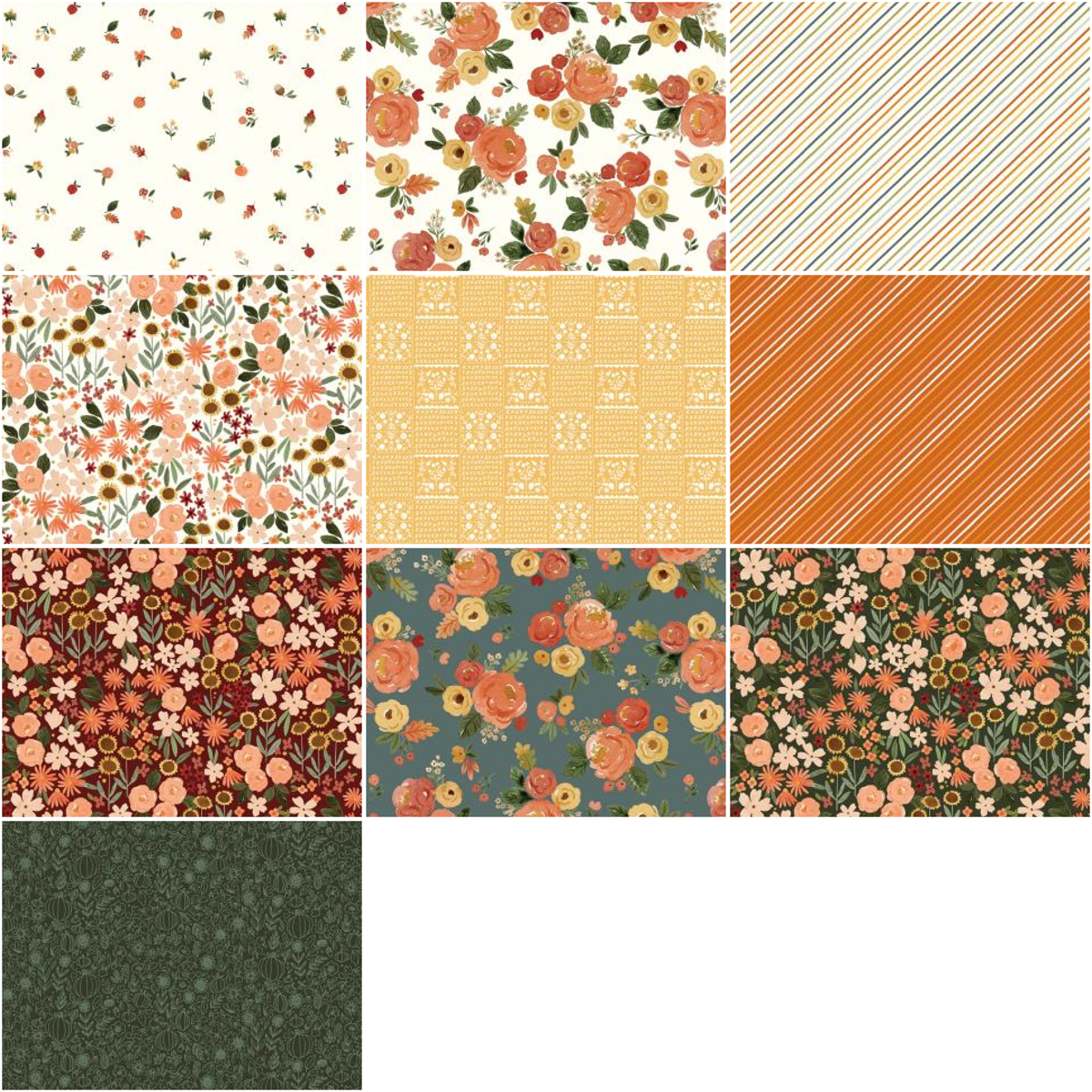 Riley Blake "Happy Fall Days" Half-yard Bundle - 10 Fabrics, 5 Total Yards