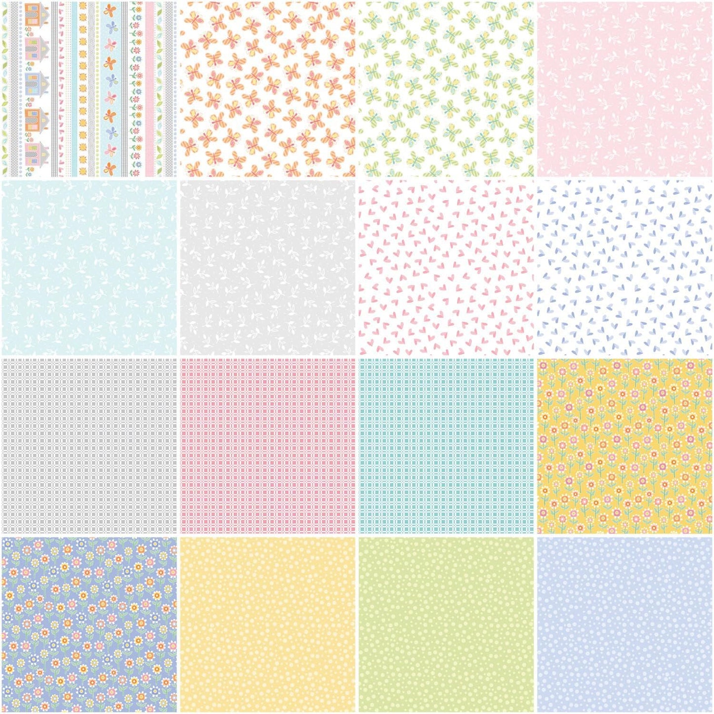 Benartex Happy Heart Strip-pies - 40 2.5" Strips