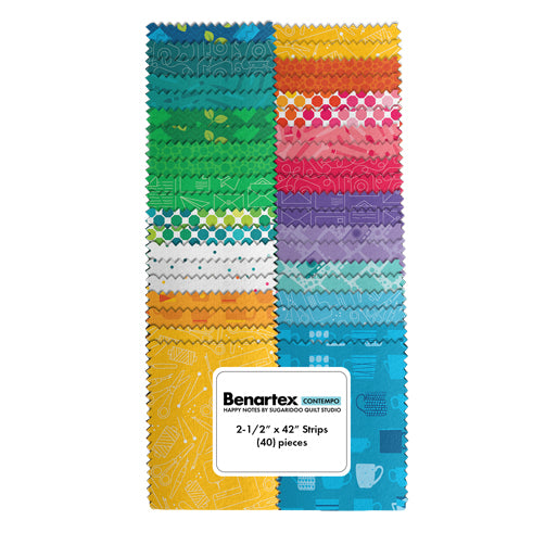 Benartex Happy Notes Strip-pies - 40 2.5" Strips