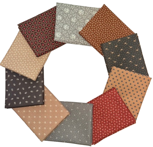 Marcus Fabrics "Historical Hennas" Half-yard Bundle - 10 Fabrics, 5 Total Yards