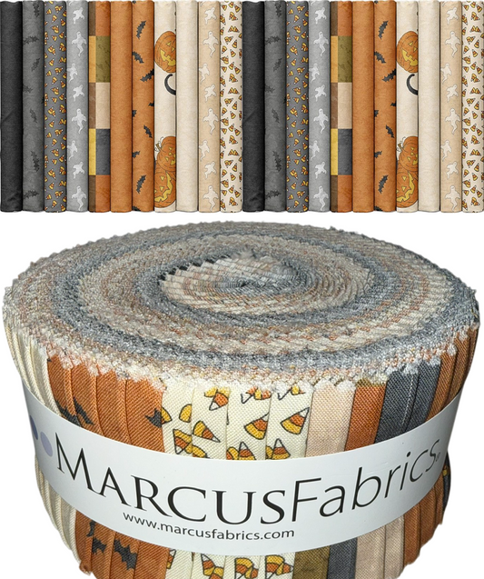 Marcus Fabrics - Halloween Haunts by Cindy Staub - 40 2.5" Strips
