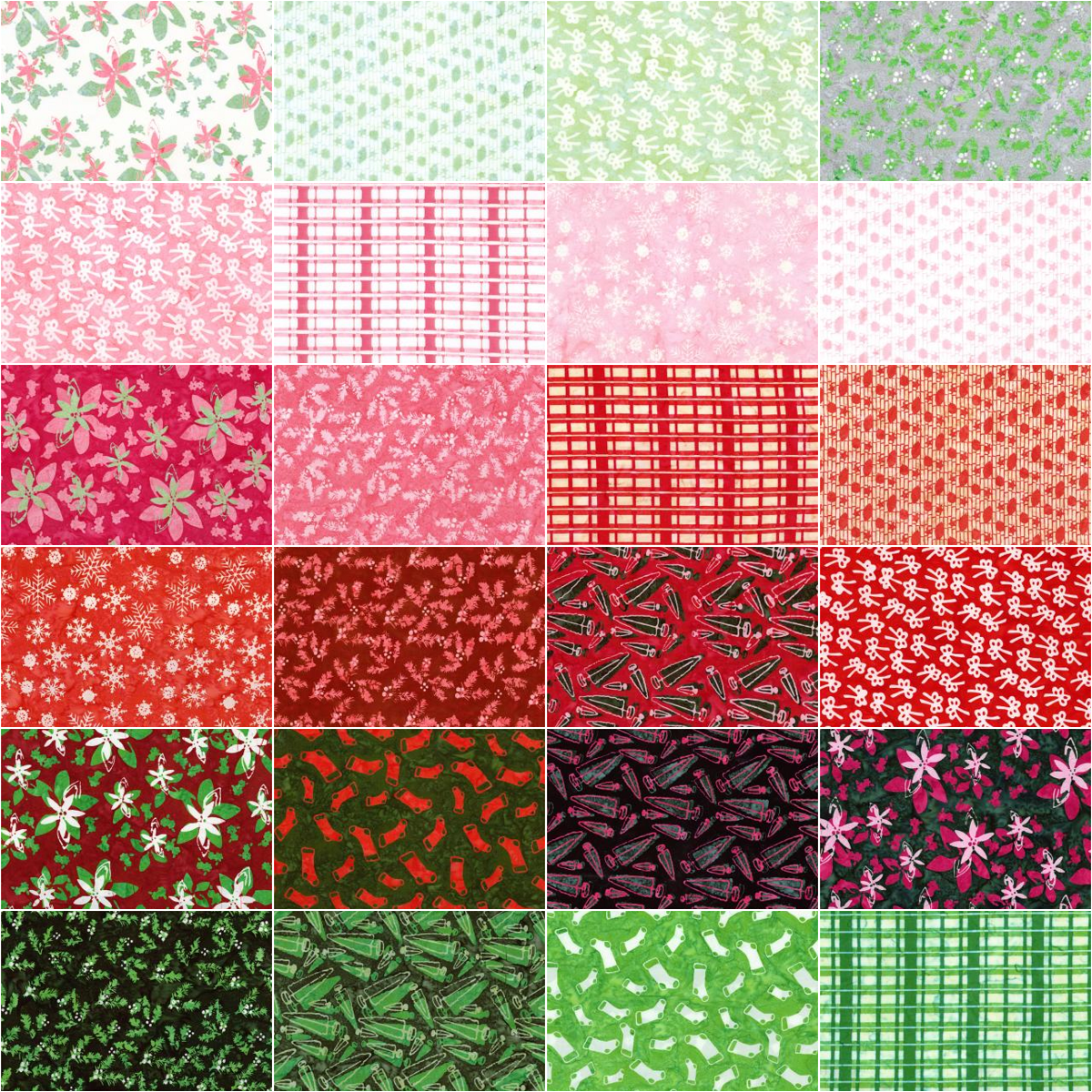 Charm Pack 5x5 Squares - Riley Blake Holiday Happiness Batik 5-inch Stacker - 40 5" Squares