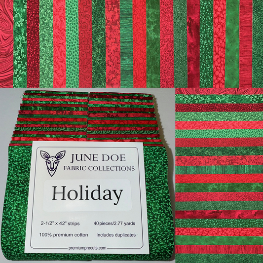 June Doe Fabric Collections - Holiday - 40-Strip Pack