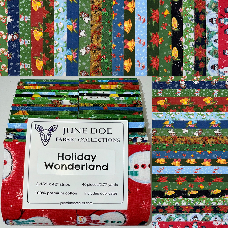 June Doe Fabric Collections - Holiday Wonderland - 40-Strip Pack