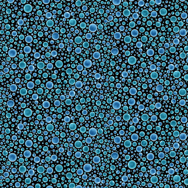 (4 yd) Benartex Hooked On Fish Bubbles Blue/Teal 13006-55