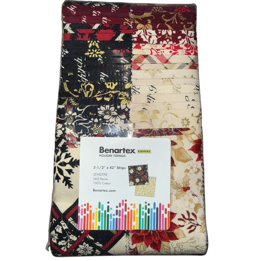 Benartex Holiday Tidings Favorites Strip-pies - 40 2.5" Strips