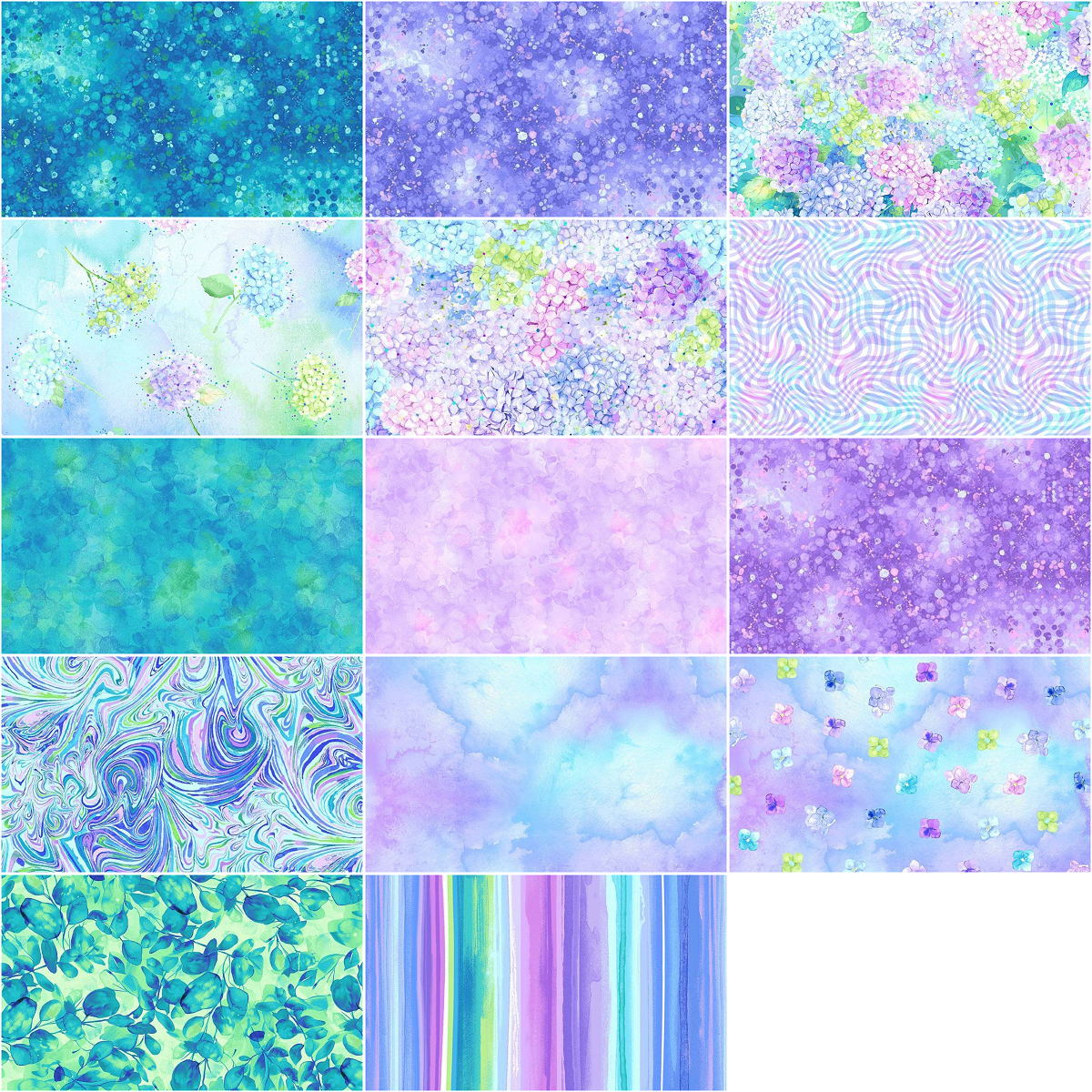 Timeless Treasures - Hydrangea Dream By Chong-a Hwang - 40 2.5" Strips/Jelly Roll