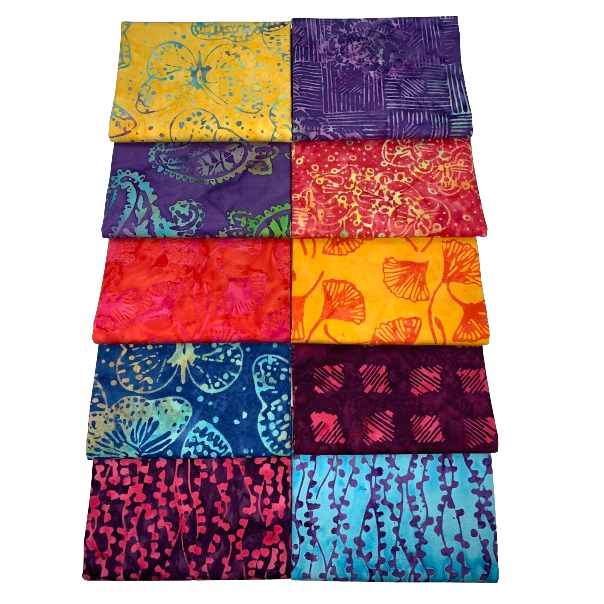 Anthology Batiks "Island Garden" Half-yard Bundle - 10 Fabrics, 5 Total Yards