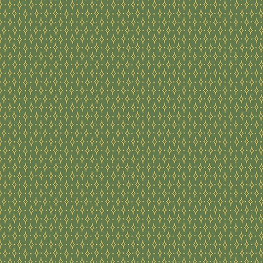 (3.5 yd) Andover/Makower UK Century Holiday Shimmer 9666M-Leaf (Metallic Accents)