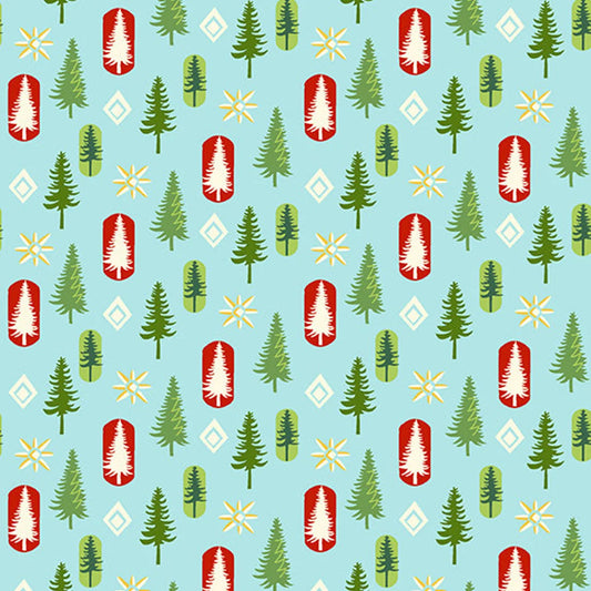 (6 yd) Andover/Makower UK O Christmas Tree A-166-B
