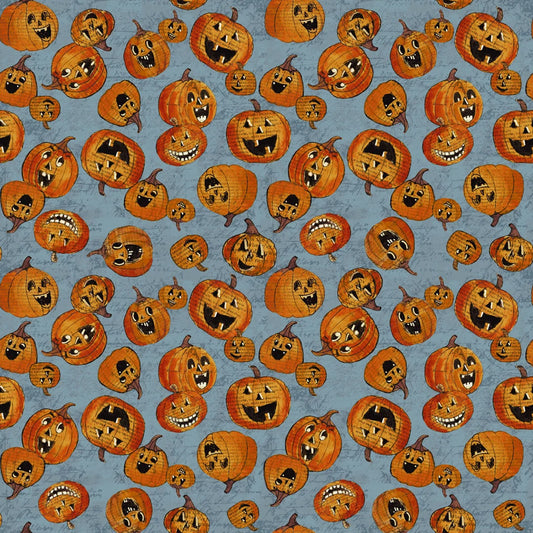 (4 yd) Clothworks All Hallow's Eve Y3820-88 Denim Jacko
