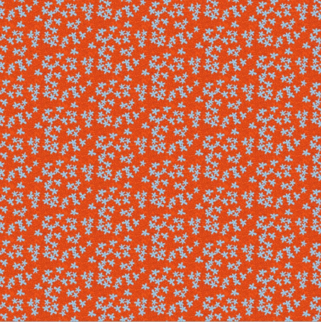 (5 yd) Clothworks Bird Brain Y3850-50 Light Brick Mini Floral