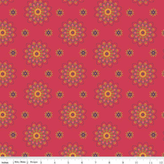 (5 yd) Riley Blake Market Street Berry C14121 Medallions