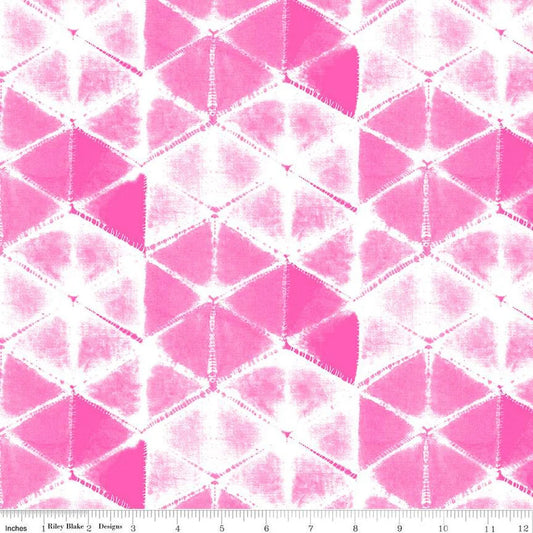 (5.5 yd) Riley Blake Splendid 14312 Hot Pink Shibori