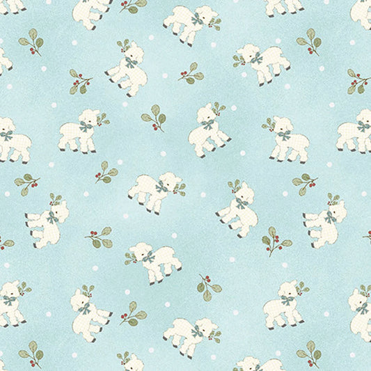 (2 yd) Benartex ABCs Baby Lamb Medium Turquoise 13174-83