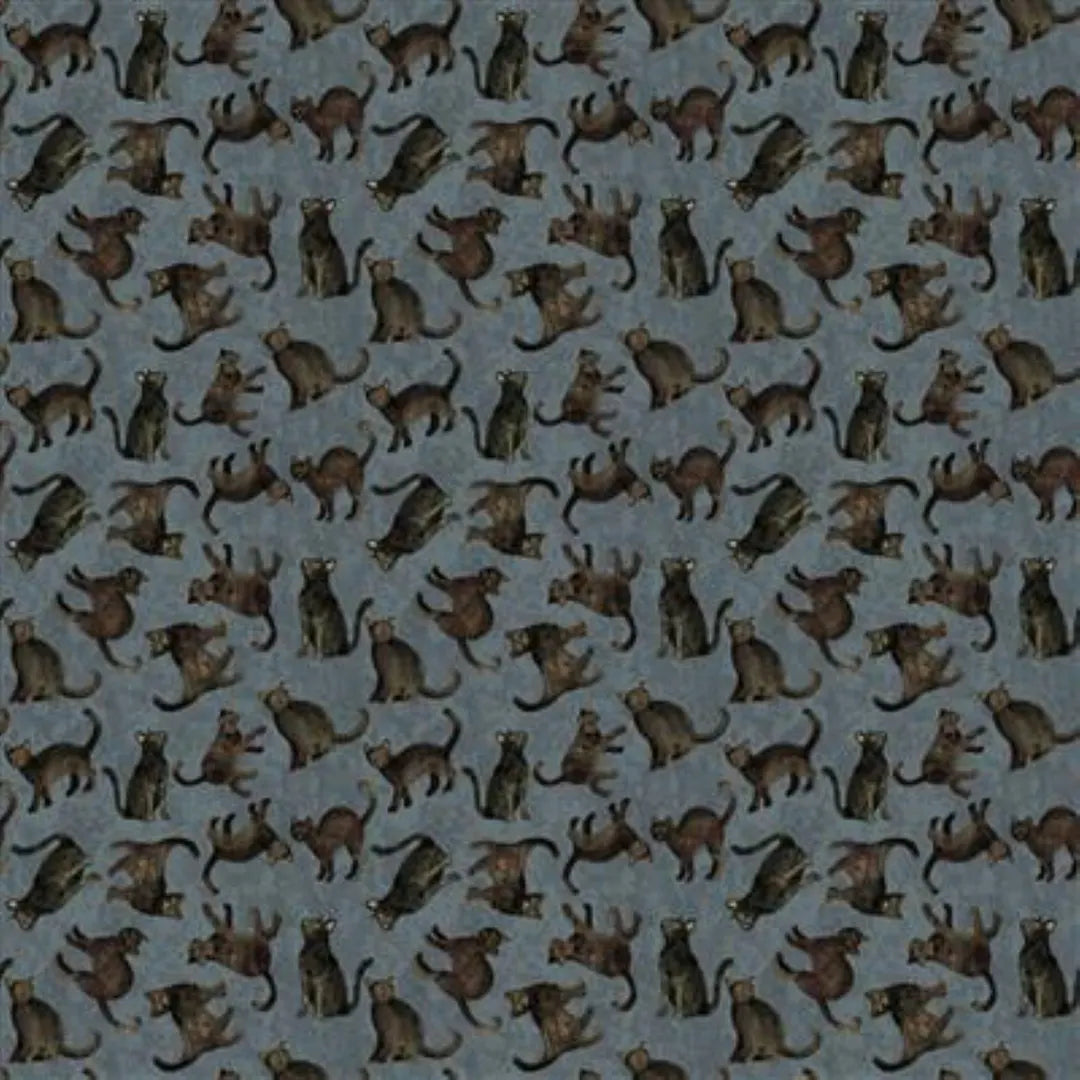 (3.5 yd) Clothworks All Hallow's Eve Y3821-6 Gray Cats